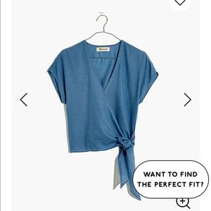 NEW!! Madewell Lightweight Denim Wrap Top XS